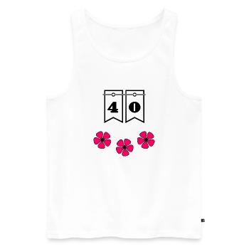 40. 40 YEARS. 40th ANNIVERSARY. 40TH ANNIVERSARY. - Men's Premium Organic Tank Top - white - Front - Michal (187cm)
