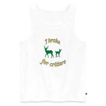 I brake for critters - Men's Premium Organic Tank Top - white - Front - Michal (187cm)