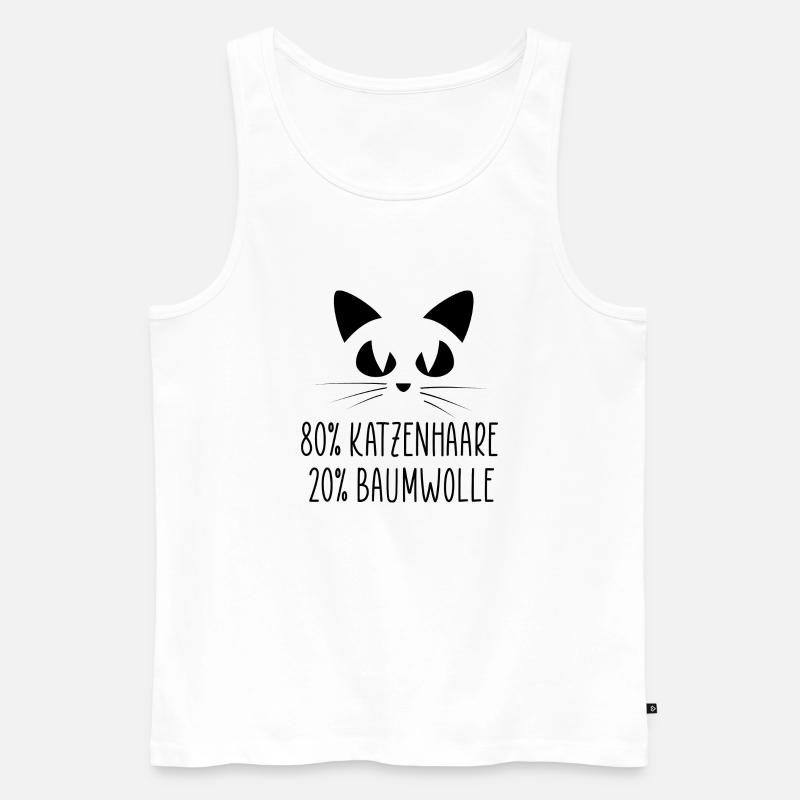 Katze Katzenhaare Spruch Baumwolle - Männer Premium Bio Tank Top - Weiß