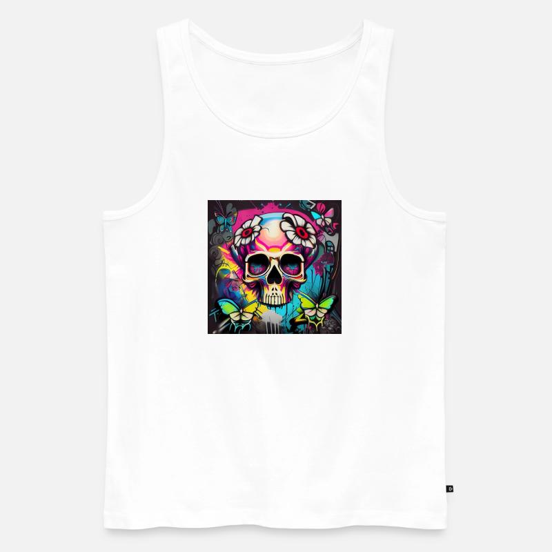 Schädel - Männer Premium Bio Tank Top - Weiß