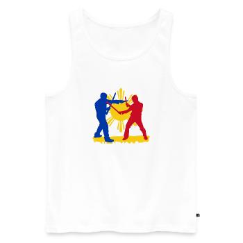 Philippinen Filipino Flagge Stolz I Geschenk - Männer Premium Bio Tank Top - Weiß - Vorne - AI Model Male 178 light (178cm)