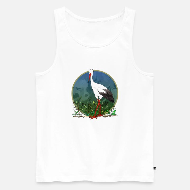 Storchvogel - Männer Premium Bio Tank Top - Weiß