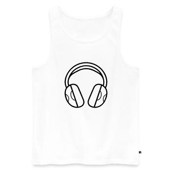 Gaming-Headset - Männer Premium Bio Tank Top - Weiß - Vorne - AI Model Male 178 light (178cm)