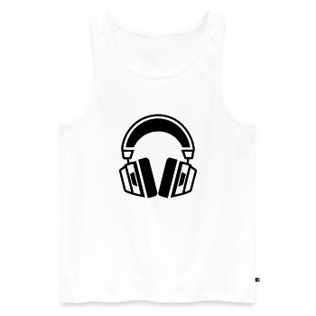 Gaming-Headset - Männer Premium Bio Tank Top - Weiß - Vorne - AI Model Male 178 light (178cm)