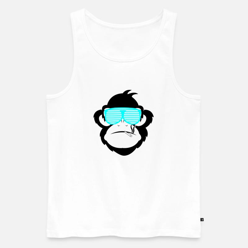 smoking monkey 2 - Männer Premium Bio Tank Top - Weiß