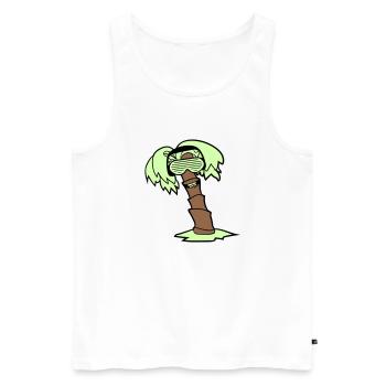 DJ Palm Tree Holiday Beach Summer Holiday Tree Party - Men's Premium Organic Tank Top - white - Front - Michal (187cm)