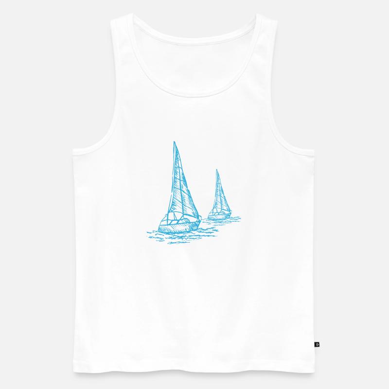 Segelboote Segeln Geschenkidee - Männer Premium Bio Tank Top - Weiß