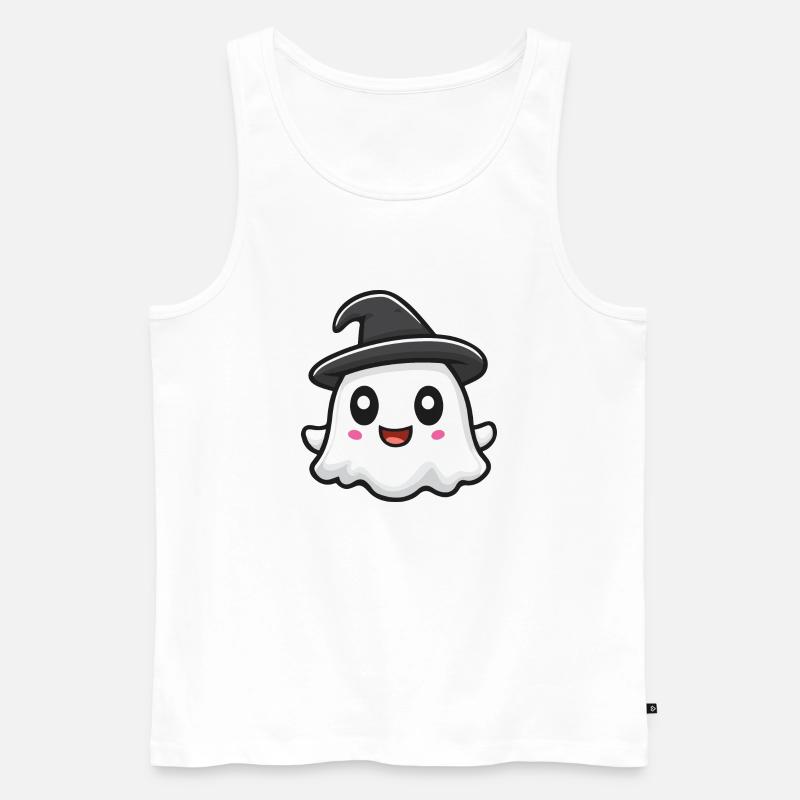 Geist Halloween Comic - Männer Premium Bio Tank Top - Weiß
