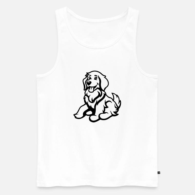 hund comic tier - Männer Premium Bio Tank Top - Weiß