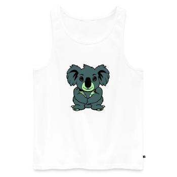 Koala Ours Bande Dessinée Animal - Débardeur bio Premium Homme - blanc - Devant - Michal (187cm)