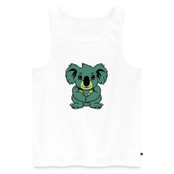 Koala Ours Bande Dessinée Animal - Débardeur bio Premium Homme - blanc - Devant - Michal (187cm)