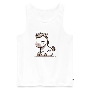 Poney - Débardeur bio Premium Homme - blanc - Devant - Michal (187cm)