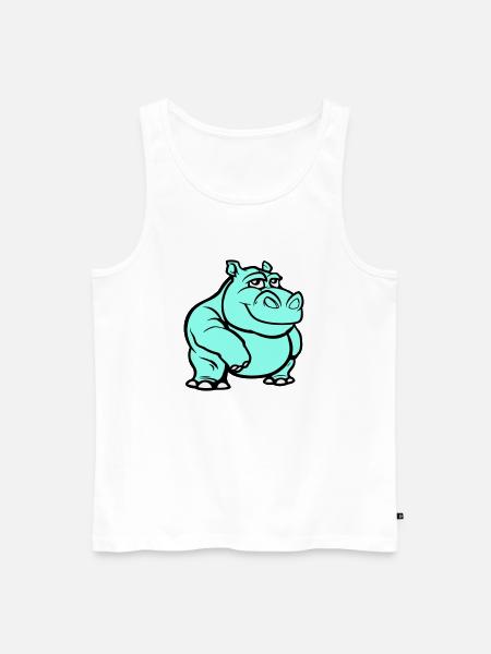 Nilpferd Comic - Männer Premium Bio Tank Top - Weiß