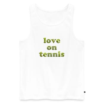 L’amour du tennis - Débardeur bio Premium Homme - blanc - Devant - Michal (187cm)