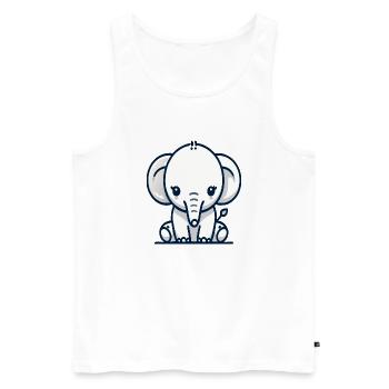 Elefant - Männer Premium Bio Tank Top - Weiß - Vorne - Michal (187cm)