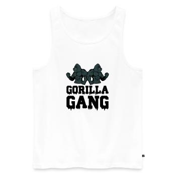 Gorilla Gang - Men's Premium Organic Tank Top - white - Front - AI Model Male 178 light (178cm)