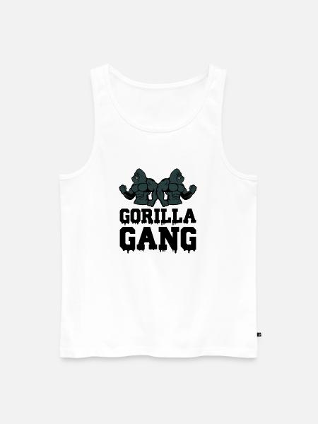 Gorilla Gang - Men's Premium Organic Tank Top - white