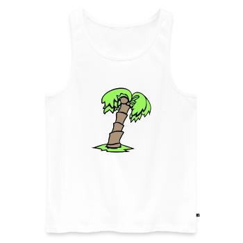 Palm Tree Island Tree Plage Vacances Noix de Mer Cool - Débardeur bio Premium Homme - blanc - Devant - Michal (187cm)