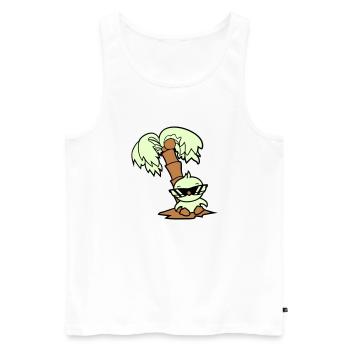Ente Klein Süß Vogel Sonnenbrille Lustig Palme - Männer Premium Bio Tank Top - Weiß - Vorne - Michal (187cm)