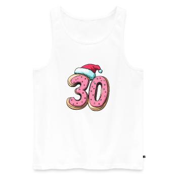 Biscuit de Noël à 30 chiffres - Débardeur bio Premium Homme - blanc - Devant - Michal (187cm)