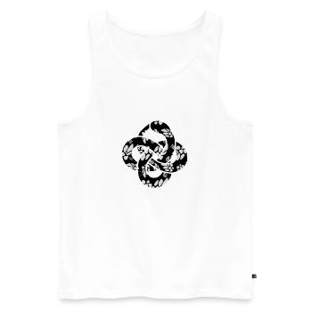 eine Schlange, die ihren Schwanz frisst - Männer Premium Bio Tank Top - Weiß - Vorne - Michal (187cm)
