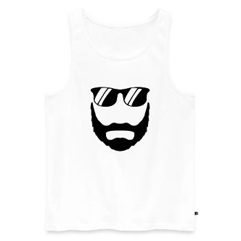 bart sonnenbrille - Männer Premium Bio Tank Top - Weiß - Vorne - AI Model Male 178 light (178cm)
