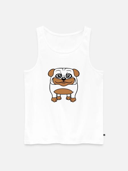 Hund Mops Lille Sød Pik Kærlighed Glad Komisk Sjov - Herre Premium økologisk tanktop - hvid