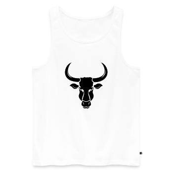 Stier - Männer Premium Bio Tank Top - Weiß - Vorne - Michal (187cm)