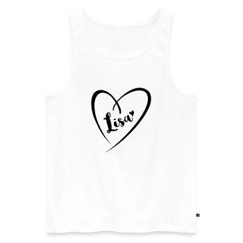 Lisa Name Vorname im Herzrahmen - Männer Premium Bio Tank Top - Weiß - Vorne - Michal (187cm)