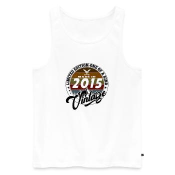 Eleganter Vintage: 2015 Retro Geschenk 2015 2025 - Männer Premium Bio Tank Top - Weiß - Vorne - AI Model Male 178 light (178cm)