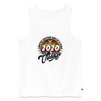 Elegant Vintage: 2020 Retro Geschenk 2020 2025 - Männer Premium Bio Tank Top - Weiß - Vorne - AI Model Male 178 light (178cm)