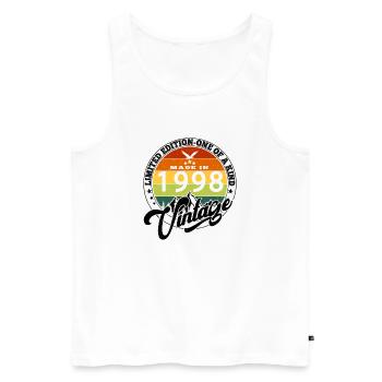 1998 Geburtstag Geboren im Jahrgang 1998 Retro. Editio - Männer Premium Bio Tank Top - Weiß - Vorne - Michal (187cm)