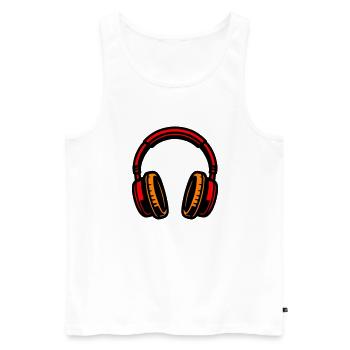Musique d’icône de casque - Débardeur bio Premium Homme - blanc - Devant - Michal (187cm)