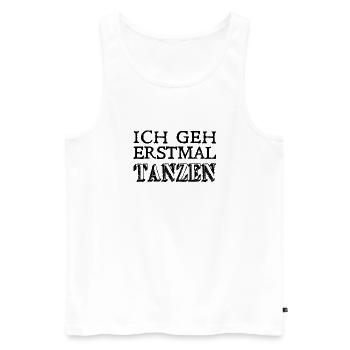 Je vais danser d’abord - danseurs - Débardeur bio Premium Homme - blanc - Devant - AI Model Male 178 light (178cm)
