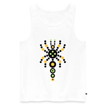 Schmetterling Raupe Amulett / VEKTOR Halskette - Männer Premium Bio Tank Top - Weiß - Vorne - Michal (187cm)