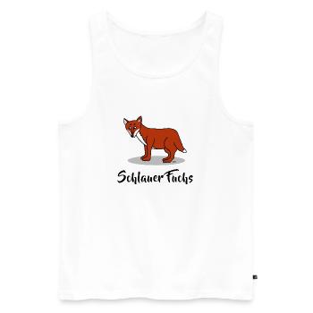 Schlau Intelligent - Schlauer Fuchs - Männer Premium Bio Tank Top - Weiß - Vorne - AI Model Male 178 light (178cm)