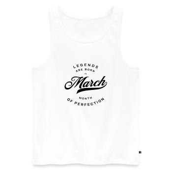 MARCH BIRTHDAY - Men's Premium Organic Tank Top - white - Front - Michal (187cm)
