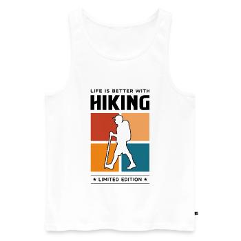 Hiking - Männer Premium Bio Tank Top - Weiß - Vorne - Michal (187cm)