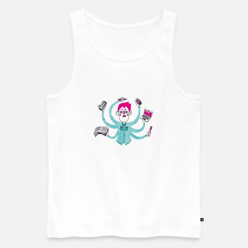 Multi Tasking - Männer Premium Bio Tank Top - Weiß