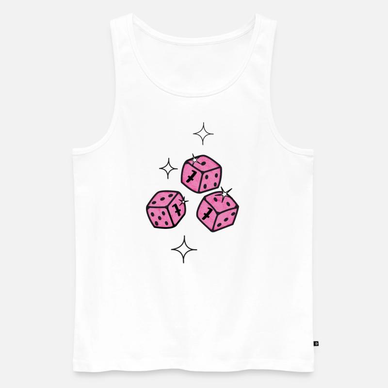 Würfel mit dreimal Sieben - Männer Premium Bio Tank Top - Weiß