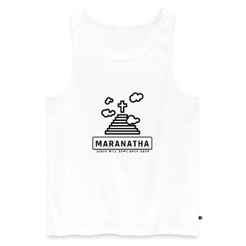Jesus kommt wieder Bist Du bereit Gott, Christus - Männer Premium Bio Tank Top - Weiß - Vorne - Michal (187cm)