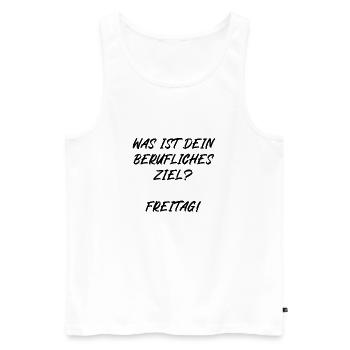 Was ist dein berufliches Ziel Freitag - Männer Premium Bio Tank Top - Weiß - Vorne - Michal (187cm)