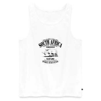 South Africa - Rhinoceros - Men's Premium Organic Tank Top - white - Front - Michal (187cm)