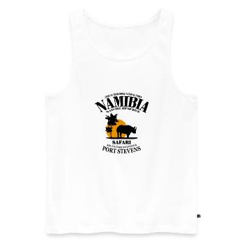 Namibia - Nashorn - Männer Premium Bio Tank Top - Weiß - Vorne - Michal (187cm)