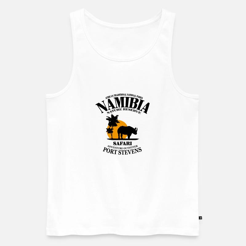 Namibia - Nashorn - Männer Premium Bio Tank Top - Weiß