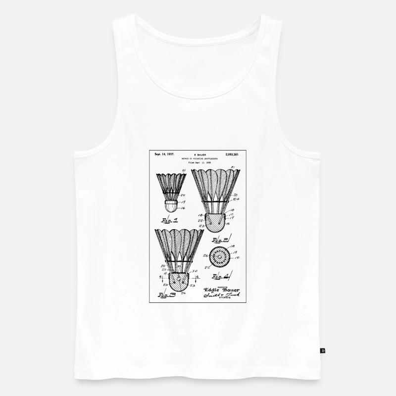 Badminton Badminton Evolution Badminton Player - Men's Premium Organic Tank Top - white