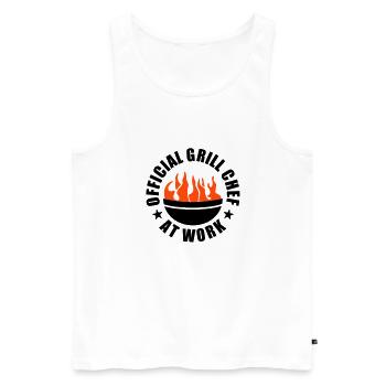 .Barbecue grill barbeque - Men's Premium Organic Tank Top - white - Front - Michal (187cm)