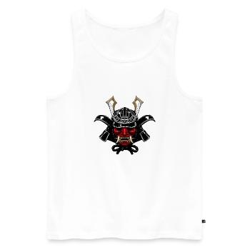 Samuarimaske1 - Men's Premium Organic Tank Top - white - Front - Michal (187cm)