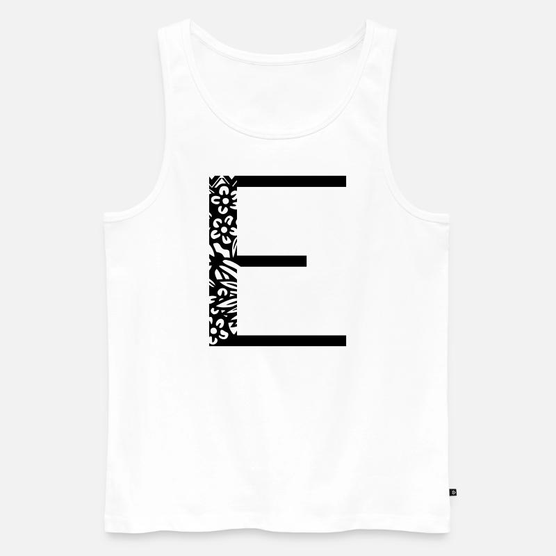 Buchstabe E - Männer Premium Bio Tank Top - Weiß