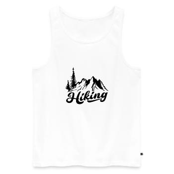 Wandern Wanderer Berge Berg Bäume Baum Natur Wald - Männer Premium Bio Tank Top - Weiß - Vorne - Michal (187cm)